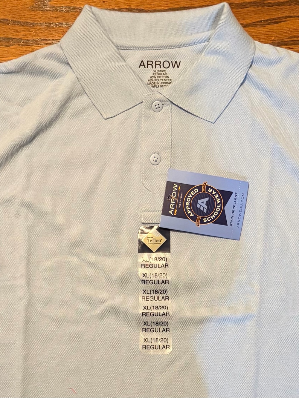 6 School Uniform Polo Bundle - Light Blue & Navy (Size 18/20) - Picture 4 of 4